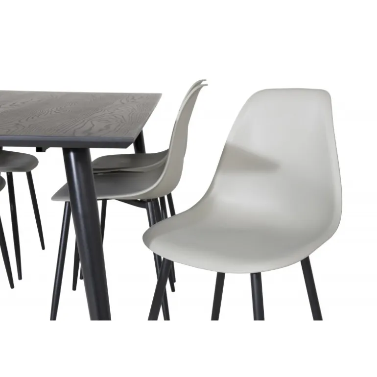 Dipp Spisebordssæt - Sort, Messing Grå