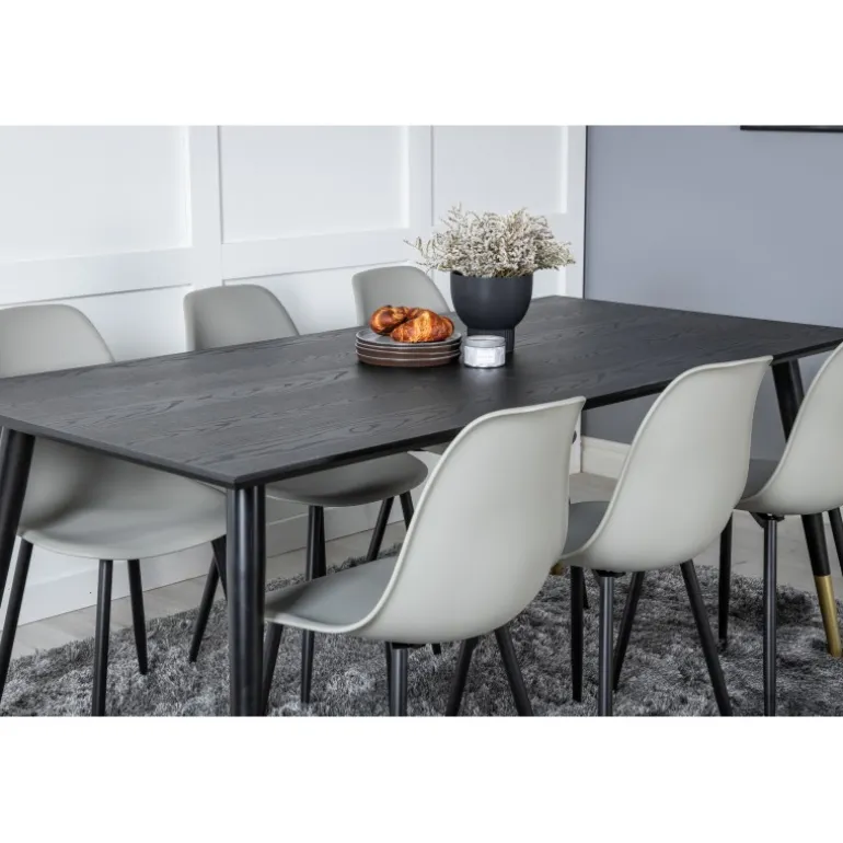 Dipp Spisebordssæt - Sort, Messing Grå