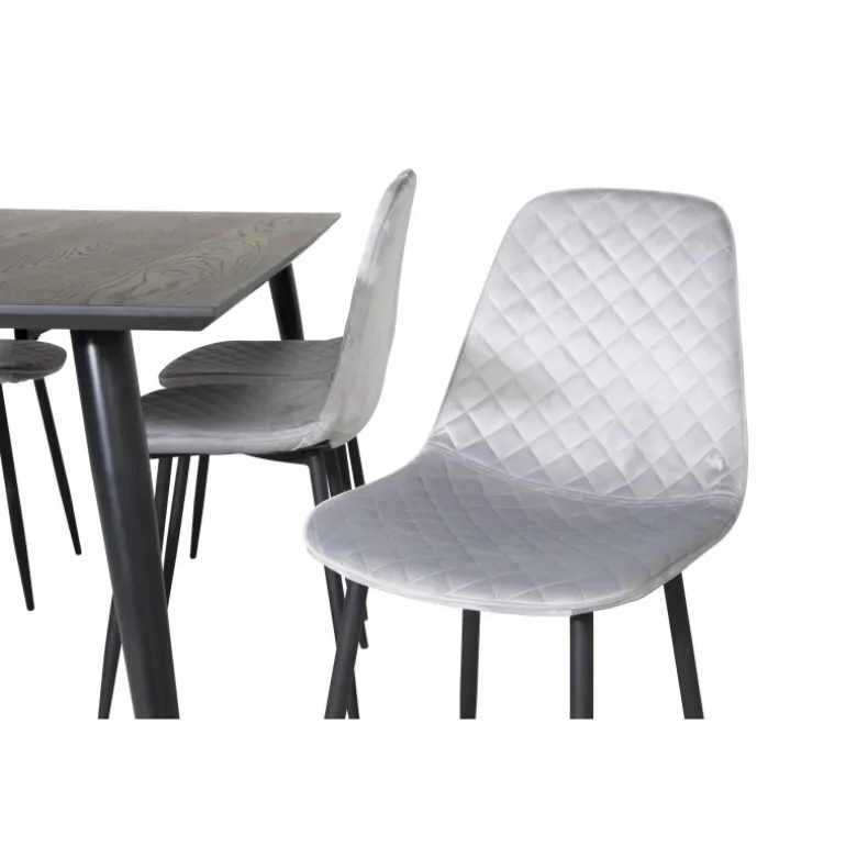 Dipp Spisebordssæt - Sort, Messing Grå