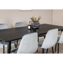 Dipp Spisebordssæt - Sort, Messing Grå