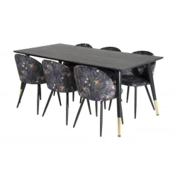 Dipp Spisebordssæt - Sort, Messing Grå