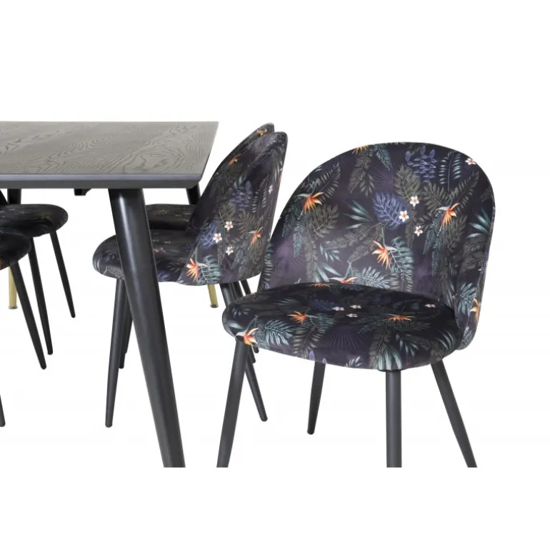 Dipp Spisebordssæt - Sort, Messing Grå