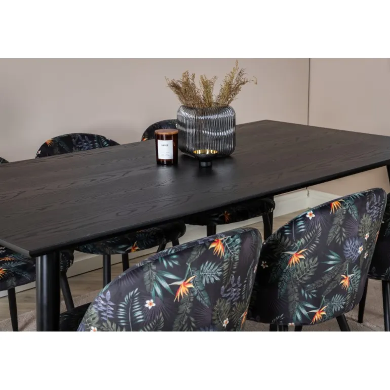 Dipp Spisebordssæt - Sort, Messing Grå