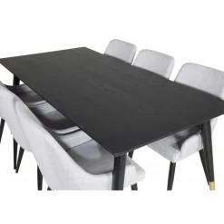 Dipp Spisebordssæt - Sort, Messing og Lysegrå