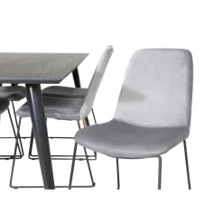 Dipp Spisebordssæt - Sort, Messing Grå