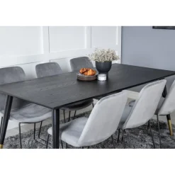 Dipp Spisebordssæt - Sort, Messing Grå