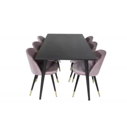 Dipp Spisebordssæt - Sort og Pink