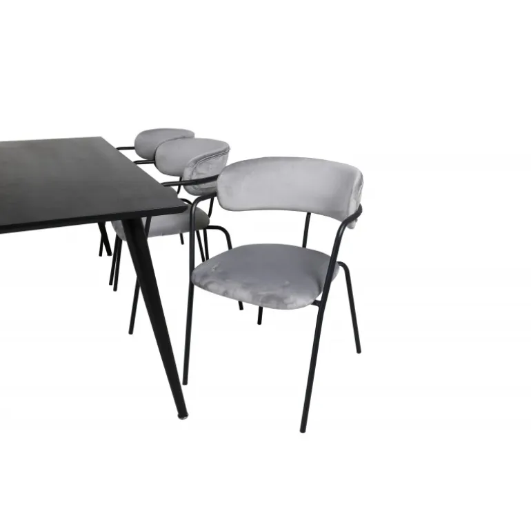 Dipp Spisebordssæt - Sort og Grå