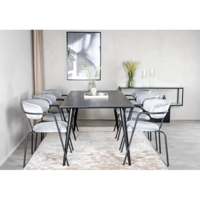 Dipp Spisebordssæt - Sort og Grå