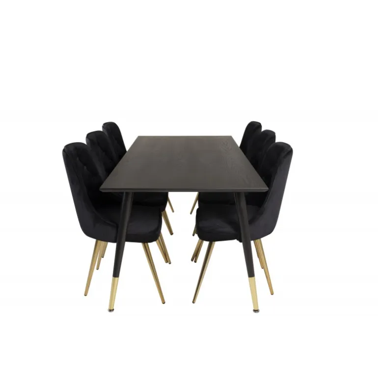 Dipp Spisebordssæt - Sort og Messing