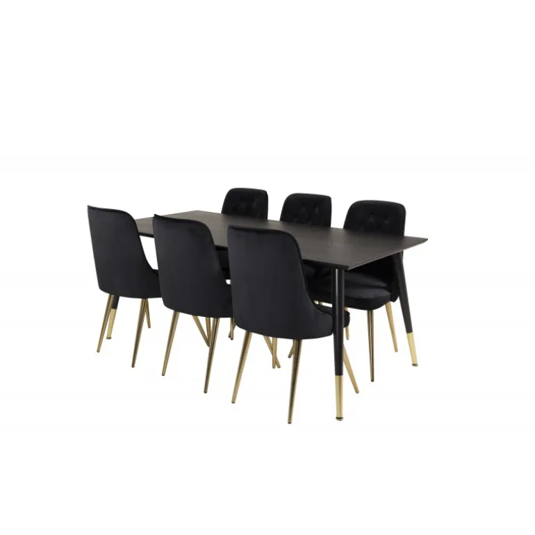 Dipp Spisebordssæt - Sort og Messing