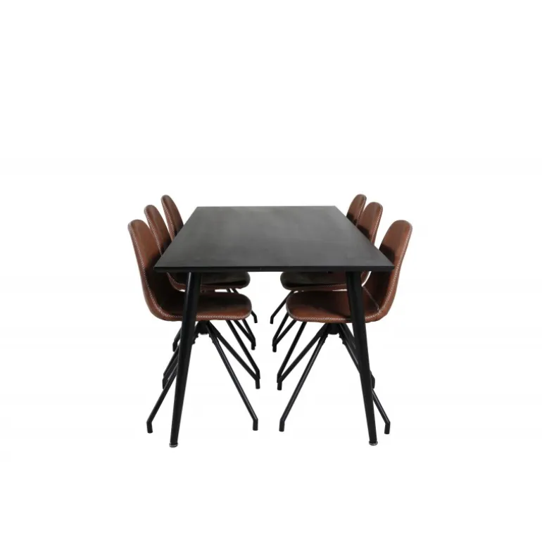 Dipp Spisebordssæt - Sort og Brun