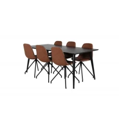 Dipp Spisebordssæt - Sort og Brun