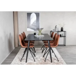 Dipp Spisebordssæt - Sort og Brun