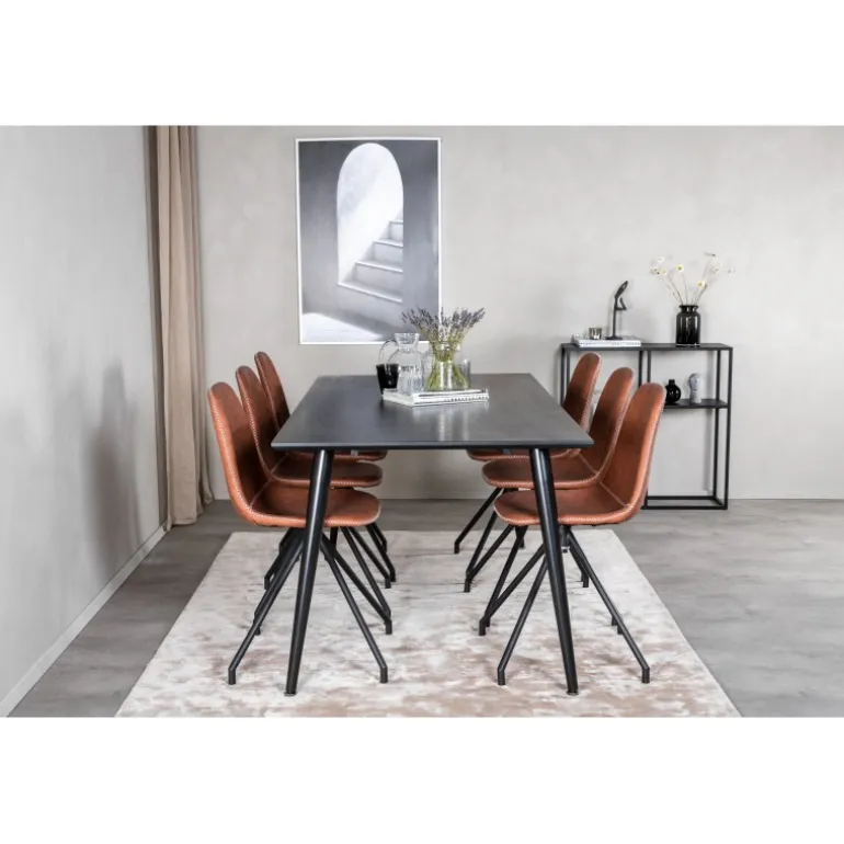 Dipp Spisebordssæt - Sort og Brun