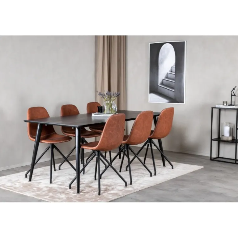 Dipp Spisebordssæt - Sort og Brun