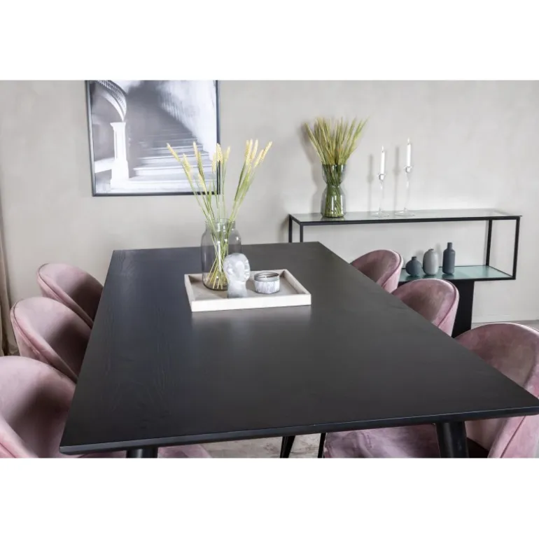 Dipp Spisebordssæt - Sort og Pink