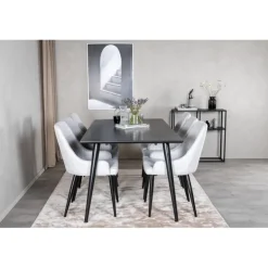 Dipp Spisebordssæt - Sort og Lysegrå