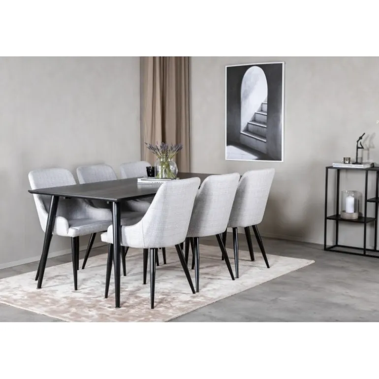 Dipp Spisebordssæt - Sort og Lysegrå