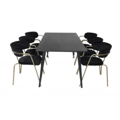 Dipp Spisebordsæt - Sort og Messing