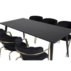 Dipp Spisebordsæt - Sort og Messing