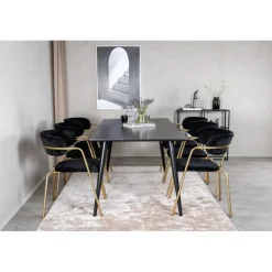 Dipp Spisebordsæt - Sort og Messing