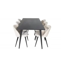 Dipp Spisestue Sæt - Beige og Sort