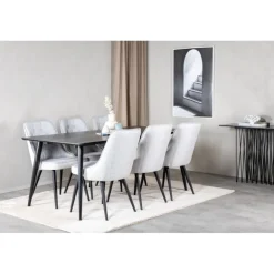 Dipp Spisestuesæt - Sort og Lysegrå