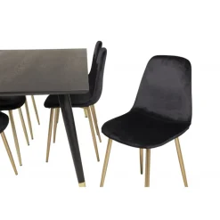 Dipp Spisestuesæt - Sort og Messing