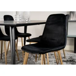 Dipp Spisestuesæt - Sort og Messing