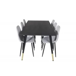 Dipp t Spisebordssæt - Sort, Messing Grå