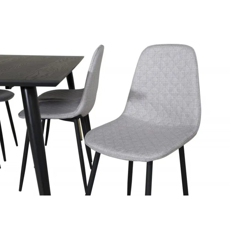 Dipp t Spisebordssæt - Sort, Messing Grå