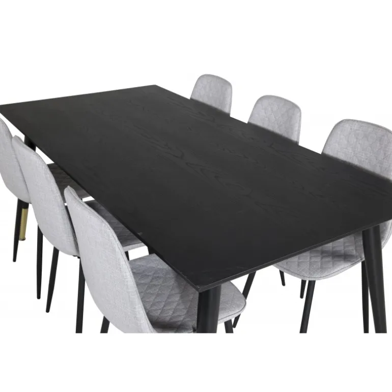 Dipp t Spisebordssæt - Sort, Messing Grå