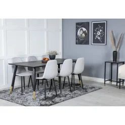 Dipp t Spisebordssæt - Sort, Messing Grå