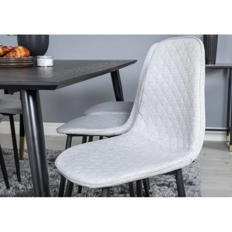 Dipp t Spisebordssæt - Sort, Messing Grå