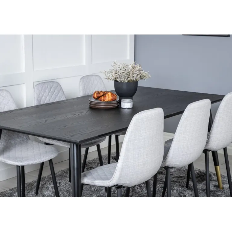 Dipp t Spisebordssæt - Sort, Messing Grå