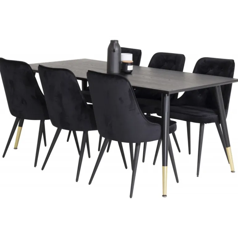 Dipp t Spisebordssæt - Sort og Messing