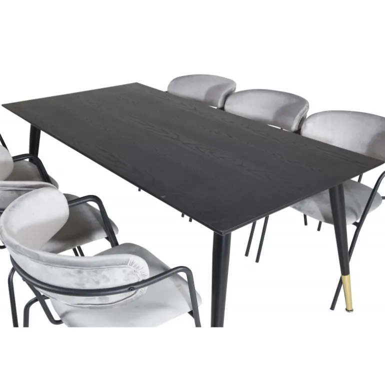 Dipp t Spisebordssæt - Sort, Messing Grå