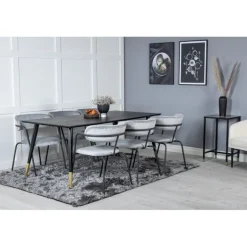 Dipp t Spisebordssæt - Sort, Messing Grå