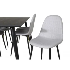 Dipp t Spisebordssæt - Sort, Messing og Lysegrå