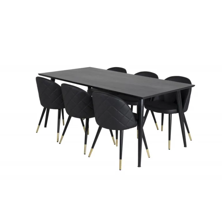 Dipp t Spisebordssæt - Sort og Messing