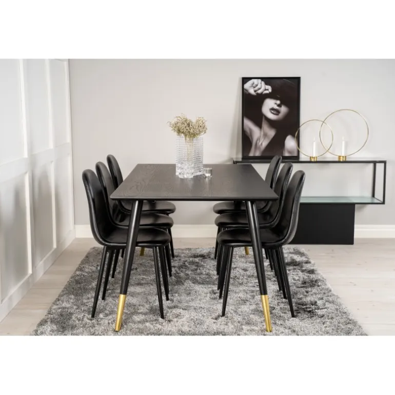 Dipp t Spisebordssæt - Sort og Messing