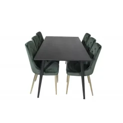 Dipp t Spisebordssæt - Sort, Messing og Grøn