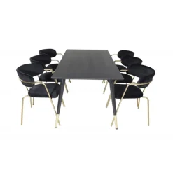 Dipp t Spisebordssæt - Sort og Messing