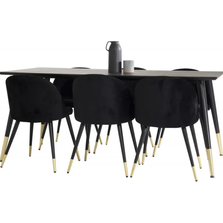 Dipp t Spisebordssæt - Sort og Messing