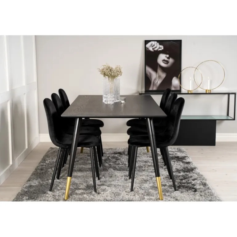 Dipp t Spisebordssæt - Sort og Messing