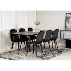 Dipp t Spisebordssæt - Sort og Messing