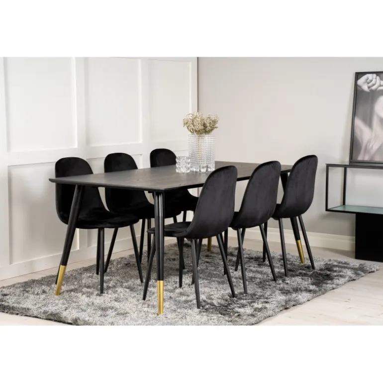 Dipp t Spisebordssæt - Sort og Messing