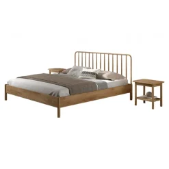 Dobbeltseng i eg 180 x 200 – Olive med 2 sengeborde