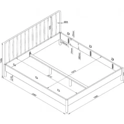 Dobbeltseng i eg 180 x 200 – Olive med 2 sengeborde